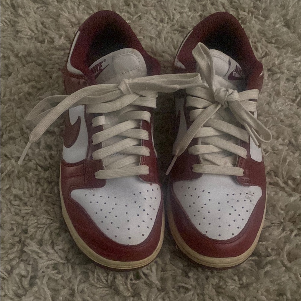 Nike Burgundy and White Athletic Shoes